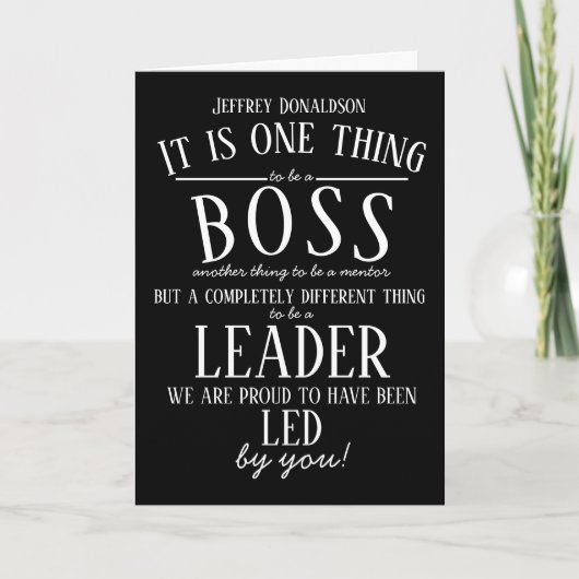 パーソナライズされたボス日感謝していはオフィスの装飾 カード (正面)