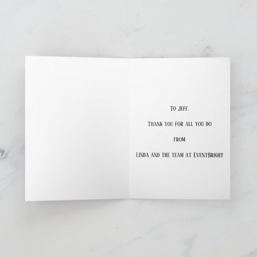 パーソナライズされたボス日感謝していはオフィスの装飾 カード (内部)