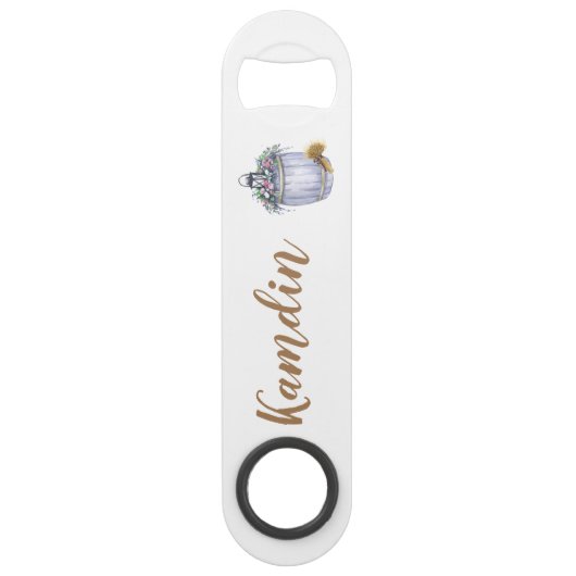 パーソナライズされたボトルオープナーサマーカントリー結婚式 スピード栓抜き (正面)