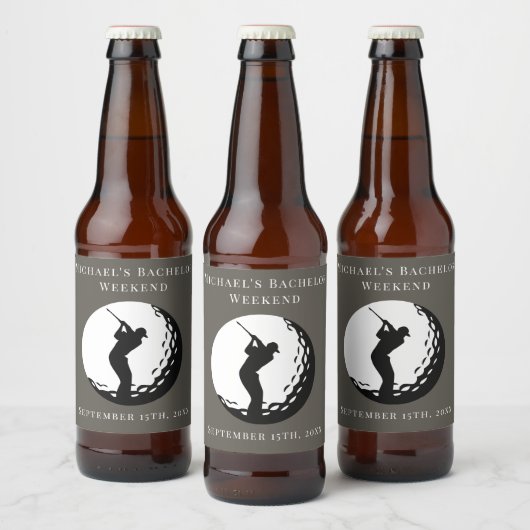パーソナライズされたボトルラベル バチェラーゴルフ週末 ビールラベル (ボトル)