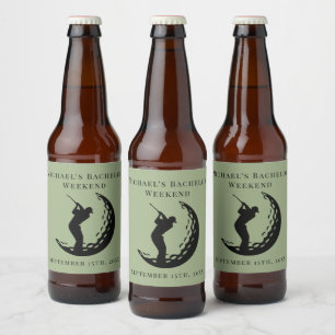 パーソナライズされたボトルラベル バチェラーゴルフ週末 ビールラベル
