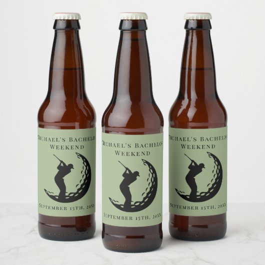 パーソナライズされたボトルラベル バチェラーゴルフ週末 ビールラベル (ボトル)