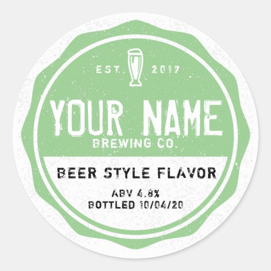 パーソナライズされたボトルラベル – 独自の単語を追加する ラウンドシール (正面)