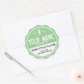 パーソナライズされたボトルラベル – 独自の単語を追加する ラウンドシール (封筒)