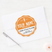 パーソナライズされたボトルラベル – 独自の単語を追加する ラウンドシール (封筒)
