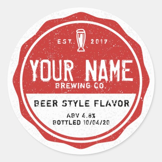 パーソナライズされたボトルラベル – 独自の単語を追加する ラウンドシール (正面)