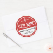 パーソナライズされたボトルラベル – 独自の単語を追加する ラウンドシール (封筒)