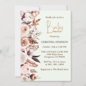 パーソナライズされたボヘミアンワイルドフラワーベビーガールシャワー 招待状 (正面)