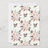 パーソナライズされたボヘミアンワイルドフラワーベビーガールシャワー 招待状 (裏面)