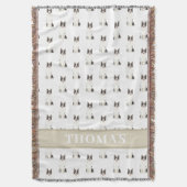 パーソナライズされたボーダーコリー スローブランケット (正面縦)