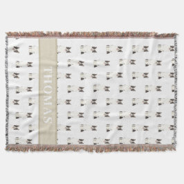 パーソナライズされたボーダーコリー スローブランケット