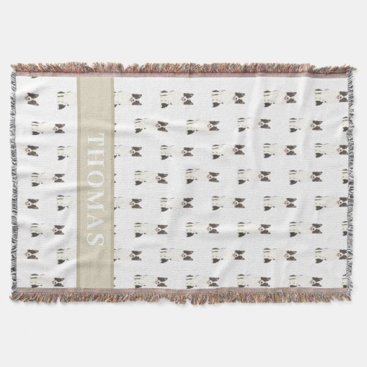 パーソナライズされたボーダーコリー スローブランケット (正面)