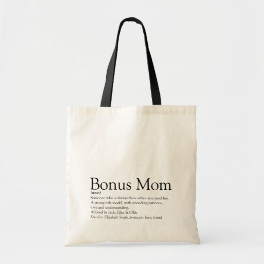 パーソナライズされたボーナスMom定義引用文モダン トートバッグ (正面)