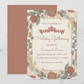 パーソナライズされたボーホー ミニマル クリスマスパーティー 招待状 (正面/裏面)