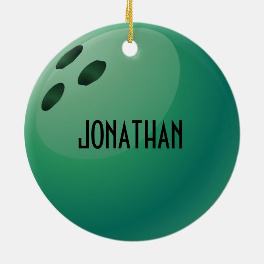 パーソナライズされたボーリングオーナメント セラミックオーナメント (裏面)