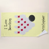 パーソナライズされたボーリングデザイン ビーチタオル (正面)