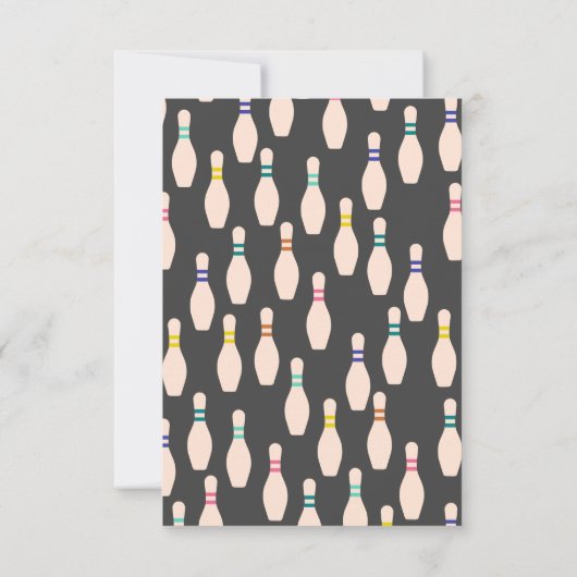 パーソナライズされたボーリングピンのNotecards サンキューカード (裏面)