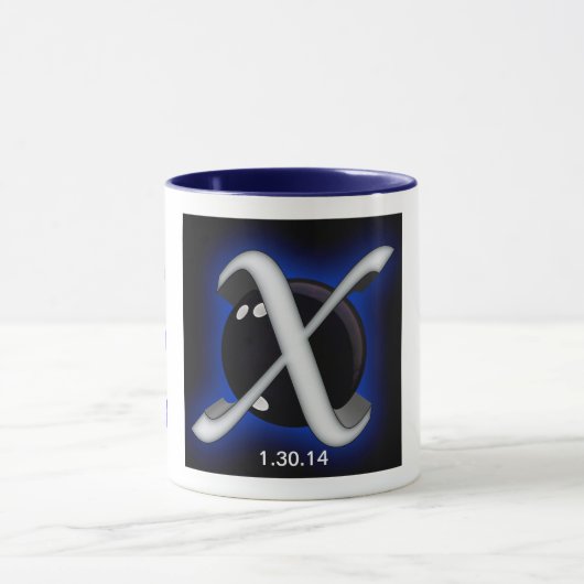 パーソナライズされたボーリングXmachineグラフィック、300ゲーム、 マグカップ (中央)