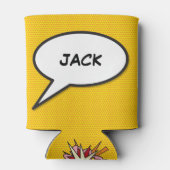 パーソナライズされたポップアートコミックブックのスピーチバブル 缶クーラー (裏面)