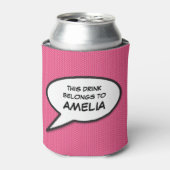 パーソナライズされたポップアートコミックブックスピーチバブル 缶クーラー (缶正面)