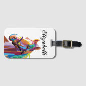パーソナライズされたポップ・アートのカラフルアートホース ラゲッジタグ (正面横)