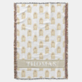 パーソナライズされたポメラニアン スローブランケット (正面縦)