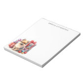 パーソナライズされたポメラニア犬子犬のクリスマス ノートパッド (回転)