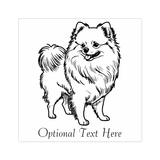 パーソナライズされたポメラニア犬犬 ラバースタンプ (インプリント)