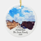 パーソナライズされたポンペイオーナメント、イタリアギフト セラミックオーナメント (正面)