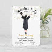 パーソナライズされたポートレートの卒業の招待 招待状 (スタンド正面)