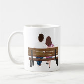 パーソナライズされたポートレートカップルあなたはかわいい コーヒーマグカップ (左)