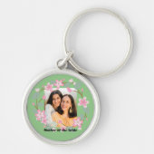 パーソナライズされたポートレート写真フローラ花嫁の母親 キーホルダー (正面)