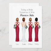 パーソナライズされたポートレート結婚式招待状 招待状 (正面/裏面)