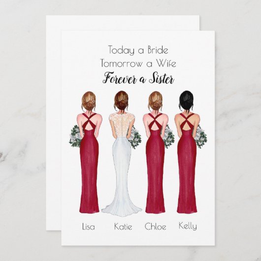 パーソナライズされたポートレート結婚式招待状 招待状 (正面/裏面)