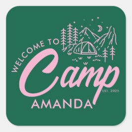パーソナライズされたマウンテンキャンプ ブライズパーティー スクエアシール
