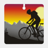 パーソナライズされたマウンテンバイククリスマス メタルオーナメント (裏面)