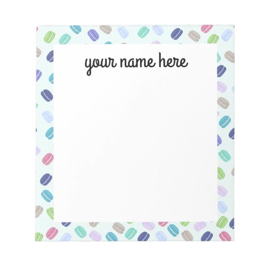 パーソナライズされたマカロンメモ帳 ノートパッド (正面)