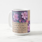 パーソナライズされたマグカップカラフル- グリッターの花 コーヒーマグカップ (正面左)