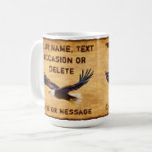 パーソナライズされたマグカップパパ、夫。イーグルギフト コーヒーマグカップ (正面左)