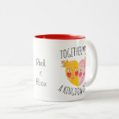パーソナライズされたマグカップ – 一緒に我々は王国のクープル ツートーンマグカップ (正面右)
