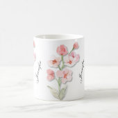 パーソナライズされたマグカップ、名前をカスタムするマグカップ、花マグカップ モーフィングマグカップ (中央)