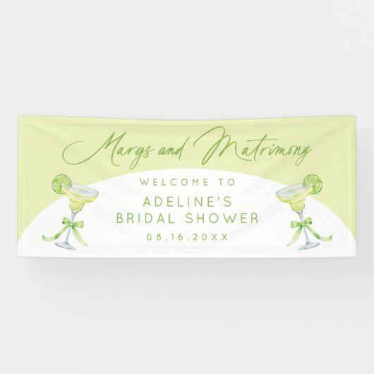 パーソナライズされたマグス アンド マトリモニー ブライダルシャワー 横断幕 (横)