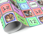 パーソナライズされたマスカラフルクと文字, 3枚 ラッピングペーパー (ロールコーナー)