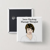 パーソナライズされたマッサージセラピスト 缶バッジ (正面&裏面)