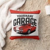 パーソナライズされたマッスルカー1967レッドファストバックガレージ クッション (ブランケット)