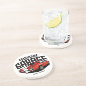 パーソナライズされたマッスルカー1967レッドファストバックガレージ コースター (側面)