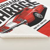 パーソナライズされたマッスルカー1967レッドファストバックガレージ  シェルパブランケット (3/4)