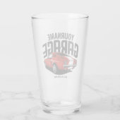 パーソナライズされたマッスルカー1967レッドファストバックガレージ タンブラーグラス (裏面)