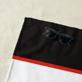 パーソナライズされたマッスルカー1967レッドファストバックガレージ ビーチタオル (インサイチュ)