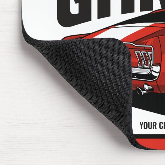 パーソナライズされたマッスルカー1967レッドファストバックガレージ マウスパッド (コーナー)